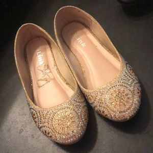 Gold Glitter/Embellished Slip ons.  So cute!